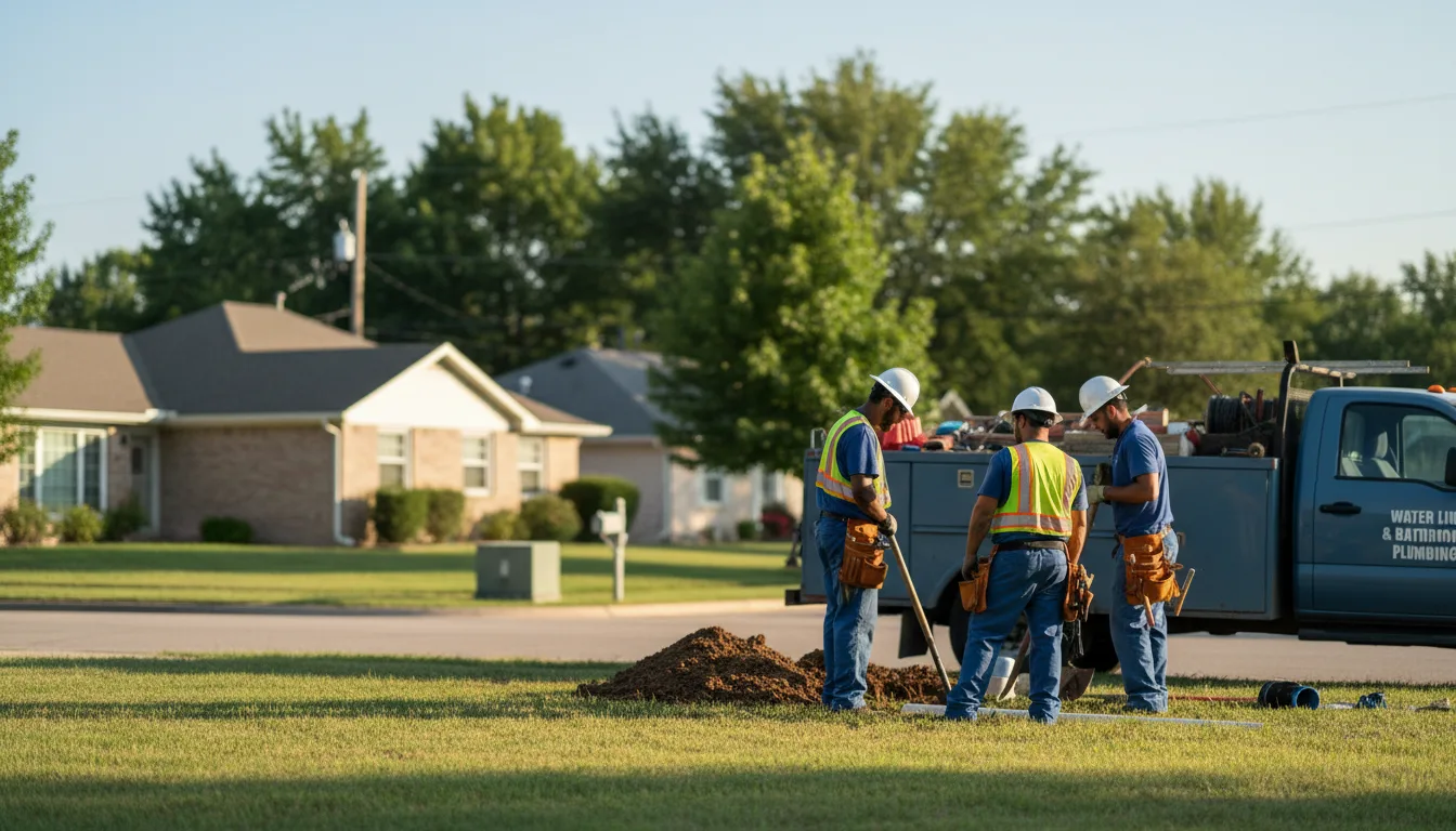 Residential water line and bathroom plumbing service in Plymouth, OH